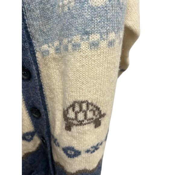 Vtg Annie Laurie Cardigan Sweater Shetland 100% Pure Wool Scotland 1980s Cottage - Picture 6 of 9